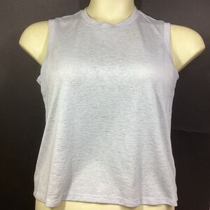 Athleta Breezy Sleeveless Tank Top Womens Sm Blue Lightweight Tencel Modal Linen